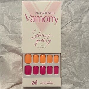 💚 SALE! Vamony Press On Nails Set 24 Piece - Pinks